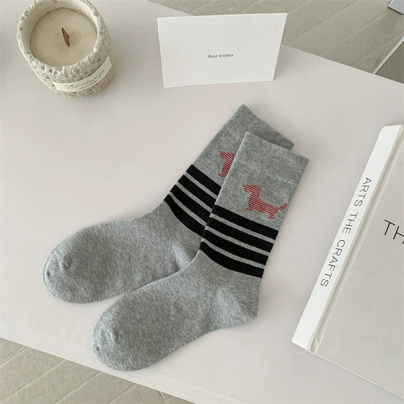 Chaussettes Décontractées À Imprimé Chiot