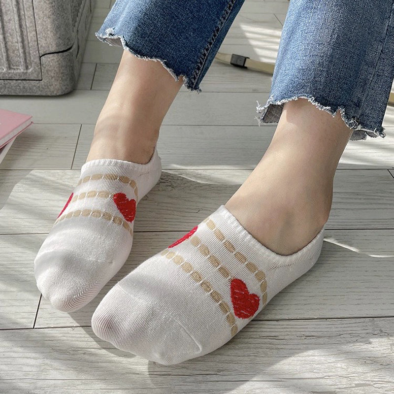 Chaussettes Décontractées À Motif Cœur