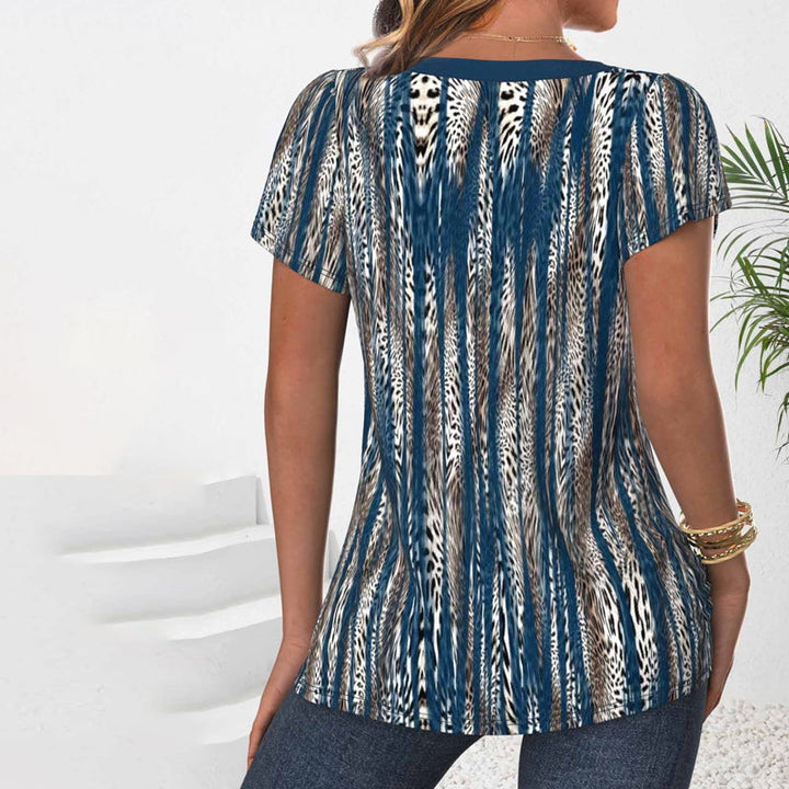 Blouse Vintage À Imprimé Léopard