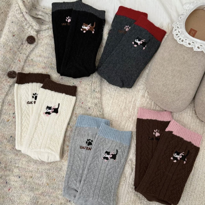 Chaussettes Décontractées À Motif Chat