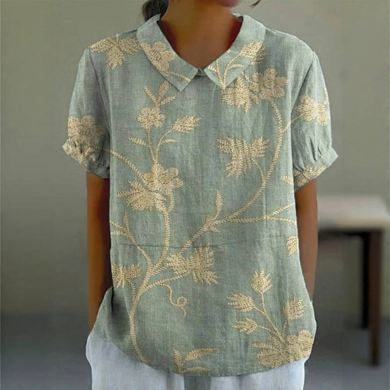 Blouse Vintage À Imprimé Floral