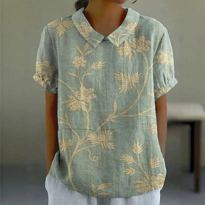 Blouse Vintage À Imprimé Floral