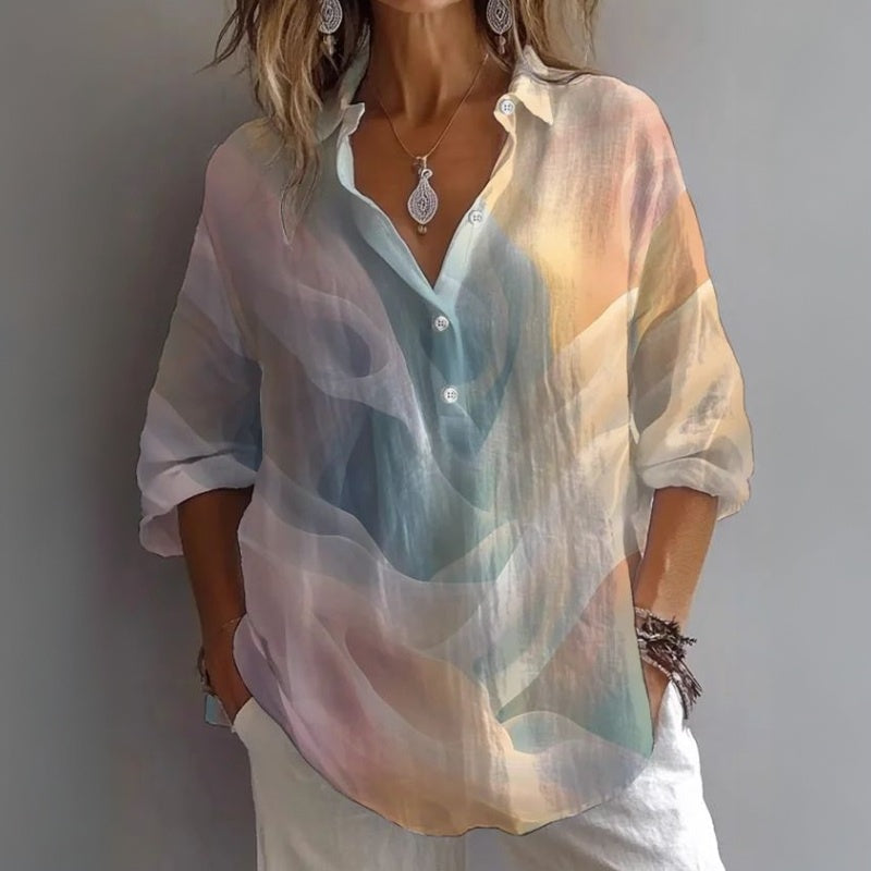 【Manches Longues】Blouse Vintage Dégradée