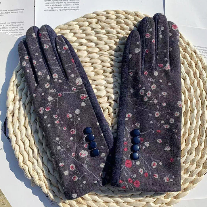 Gants Chauds À Imprimé Floral