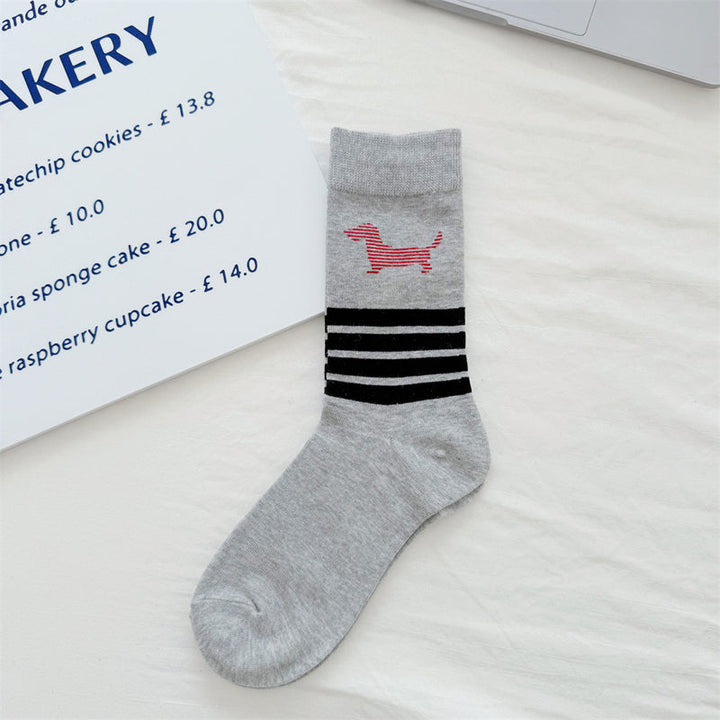 Chaussettes Décontractées À Imprimé Chiot