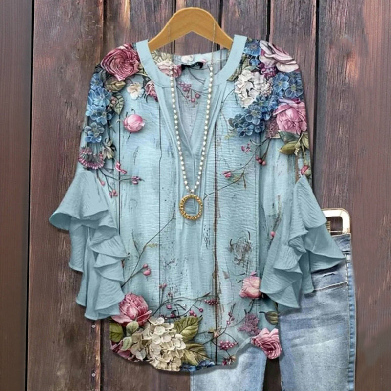 Blouse À Imprimé Floral Vintage