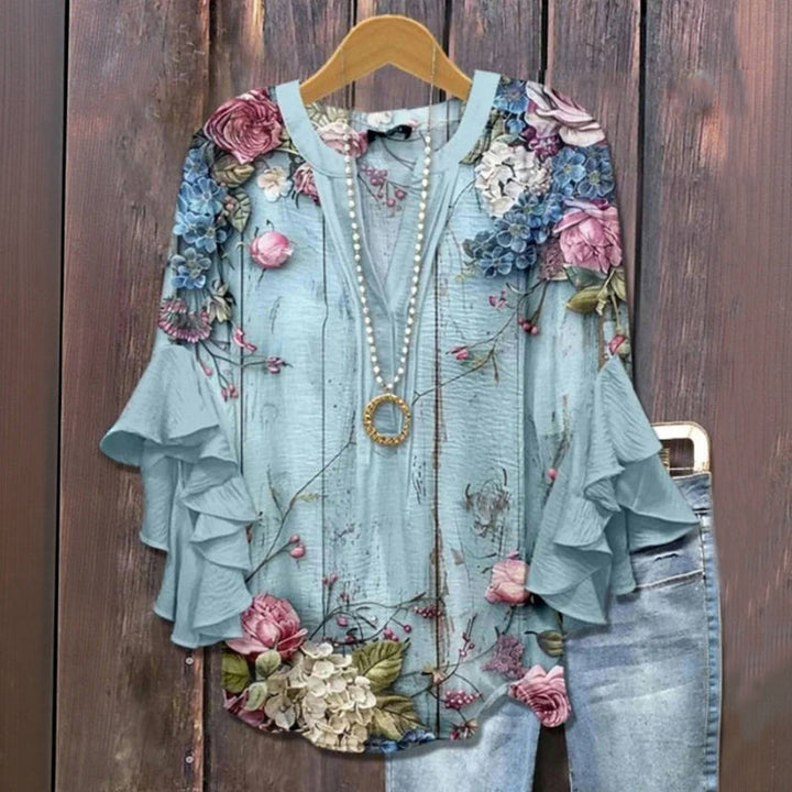 Blouse À Imprimé Floral Vintage