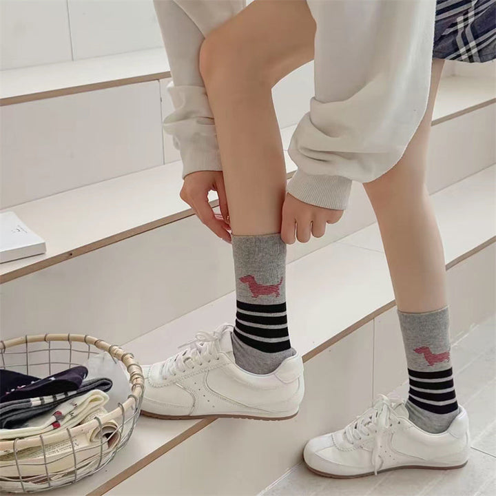 Chaussettes Décontractées À Imprimé Chiot