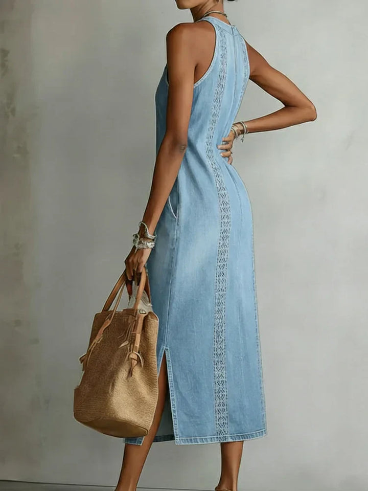 Julia™ | Robe en denim à dentelle rétro