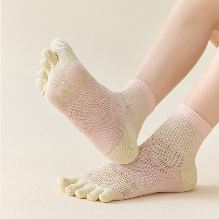 Chaussettes À Cinq Doigts Rayées Et Colorées