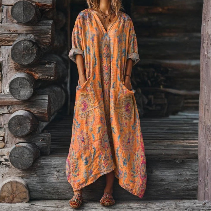 Robe À Imprimé Ethnique Vintage