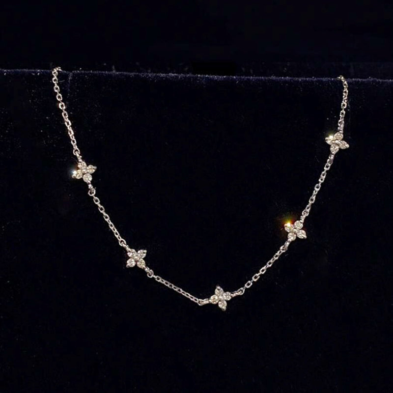 Collier Vintage De Trèfle À Quatre Feuilles