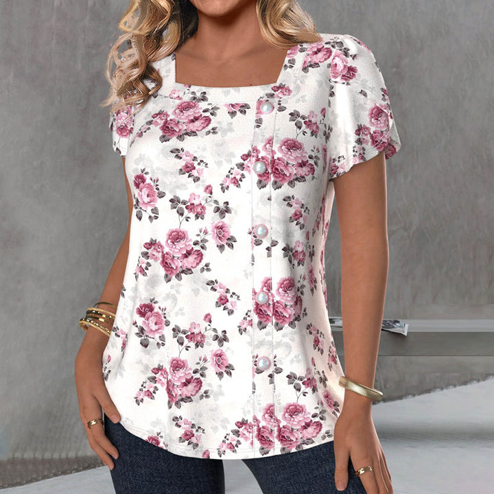 Blouse Élégante À Imprimé Floral