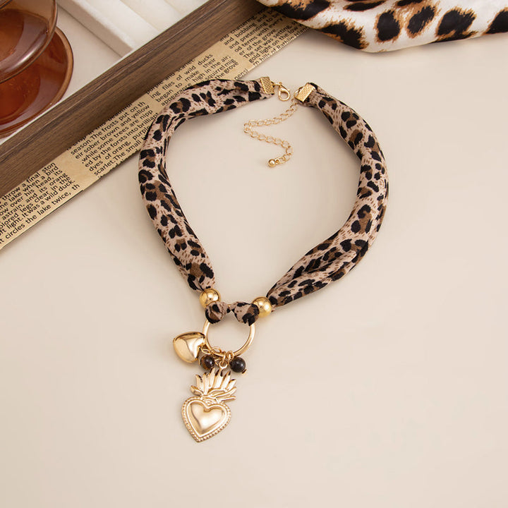 Collier Cœur Léopard