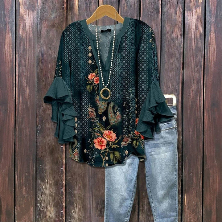 Blouse À Imprimé Floral Vintage