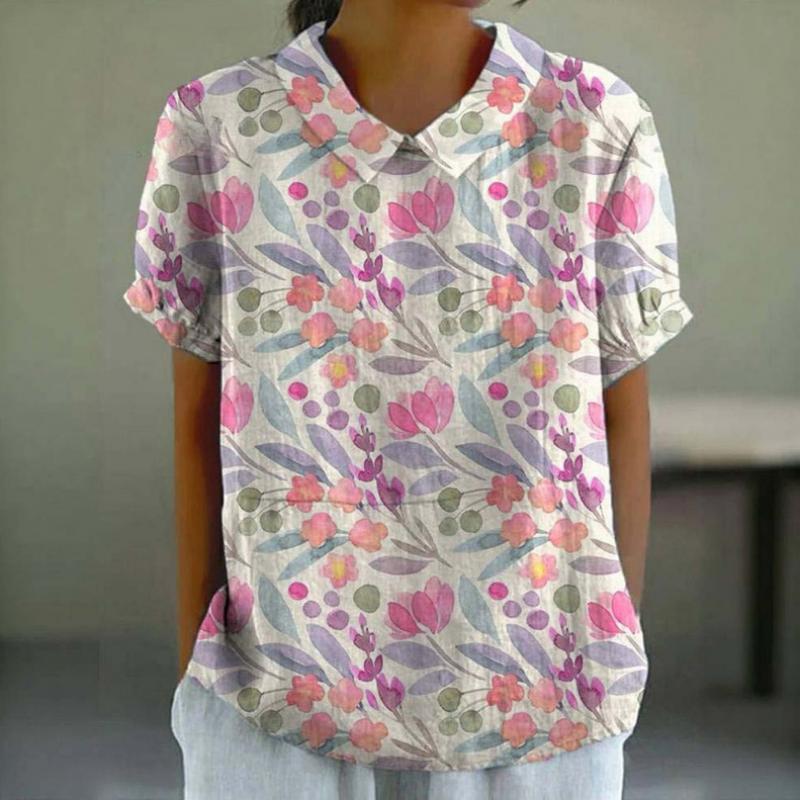Blouse Décontractée À Imprimé Floral