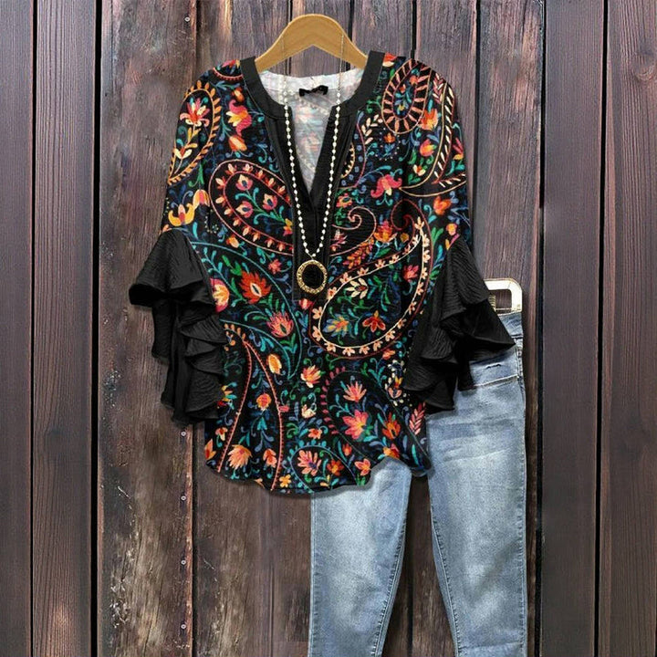 Blouse À Imprimé Floral Vintage