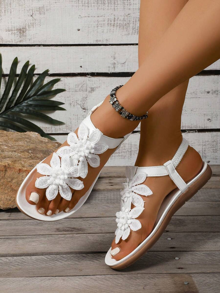 Florea | Orthopedic Sandals with Applied Flowers