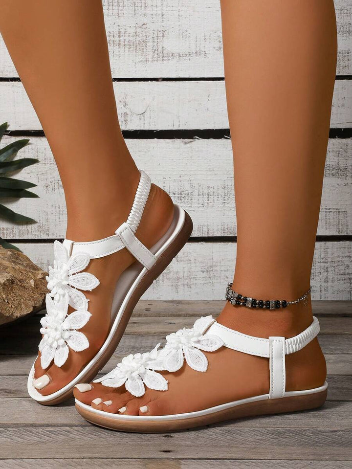 Florea | Orthopedic Sandals with Applied Flowers