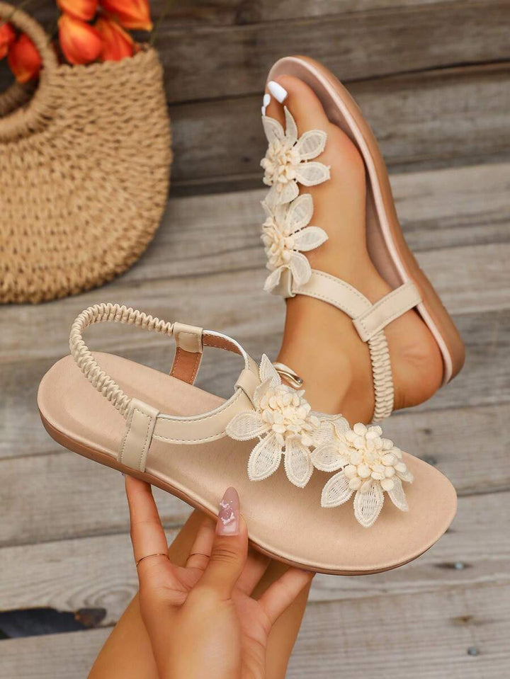 Florea | Orthopedic Sandals with Applied Flowers