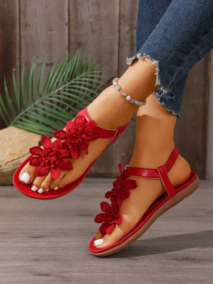 Florea | Orthopedic Sandals with Applied Flowers