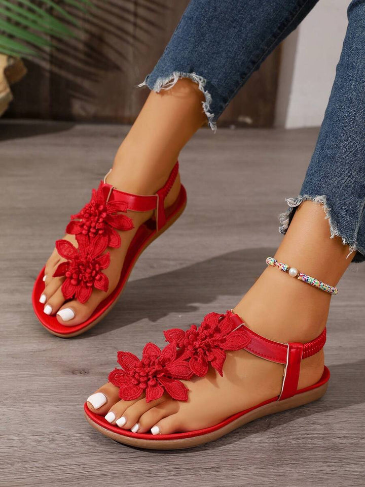 Florea | Orthopedic Sandals with Applied Flowers