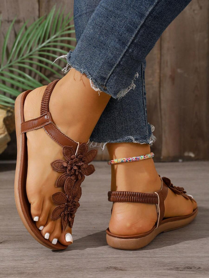 Florea | Orthopedic Sandals with Applied Flowers