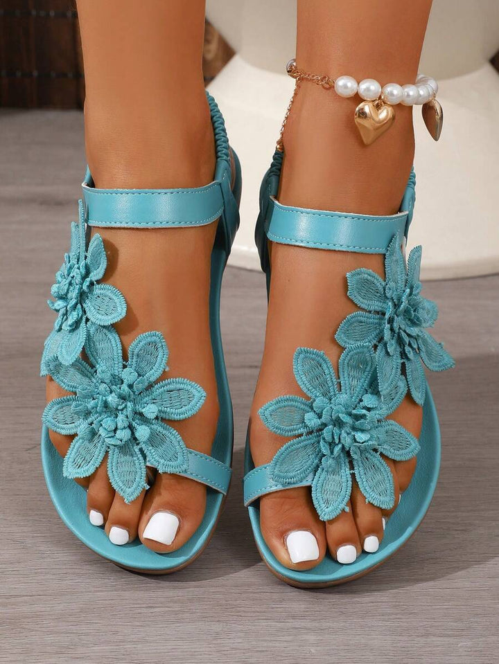 Florea | Orthopedic Sandals with Applied Flowers