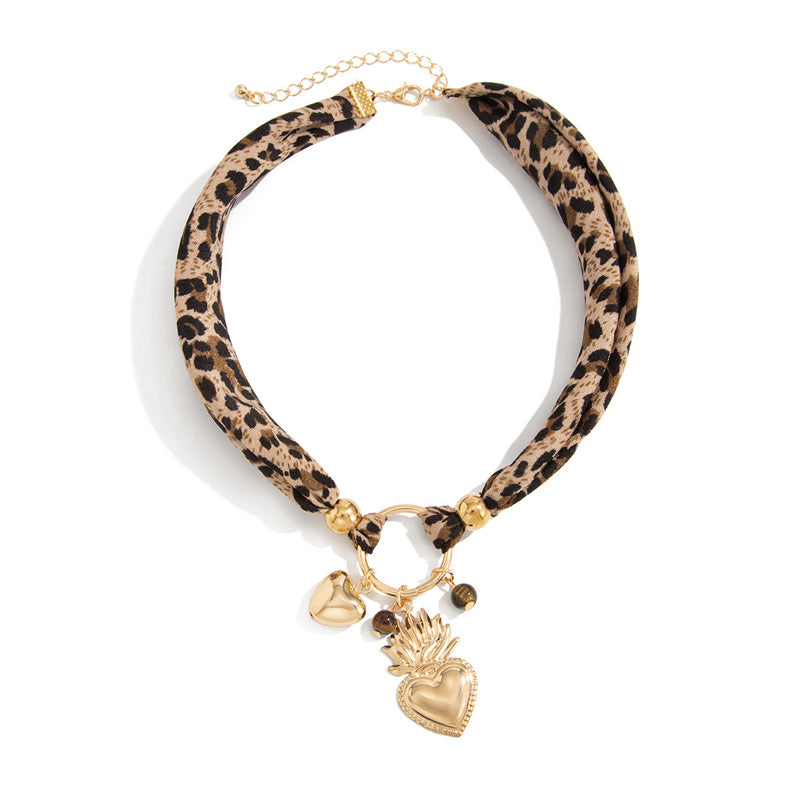 Collier Cœur Léopard