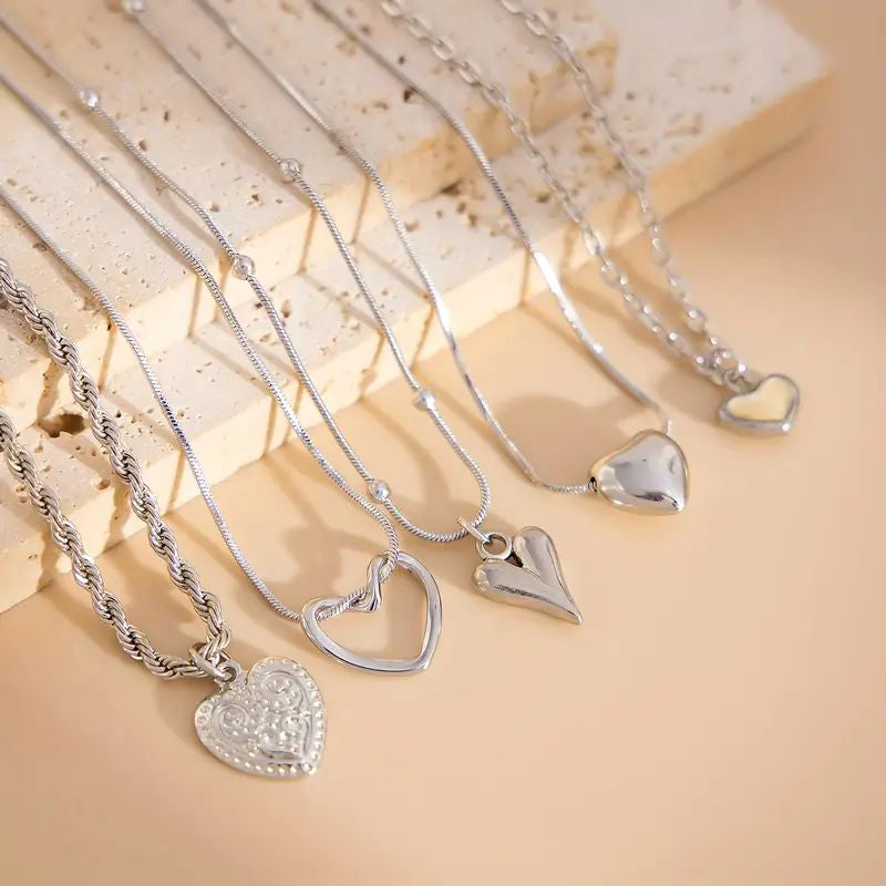 Ensemble De Collier Pendentif Coeur