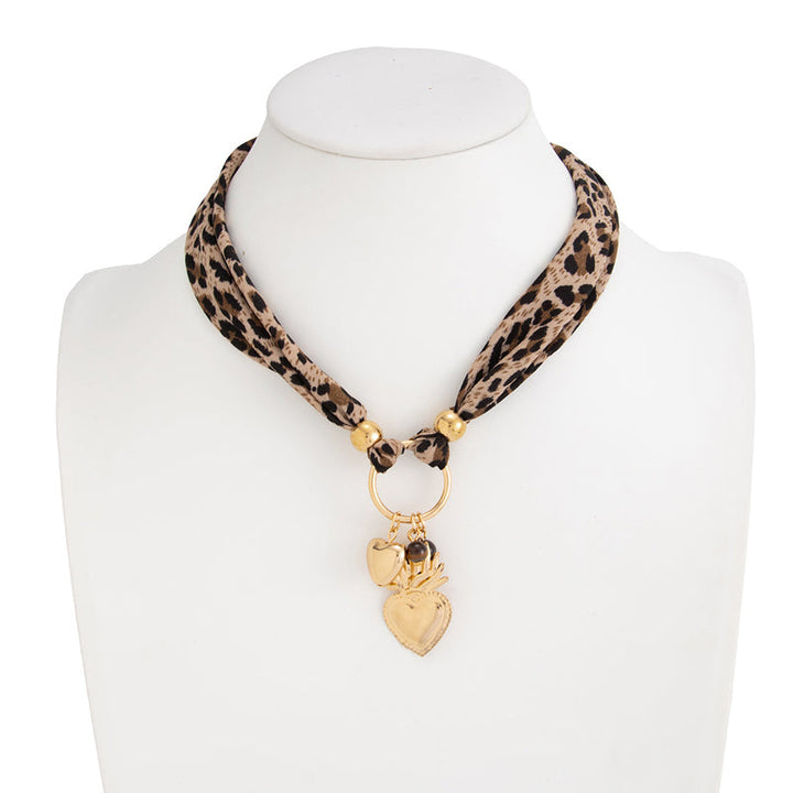 Collier Cœur Léopard