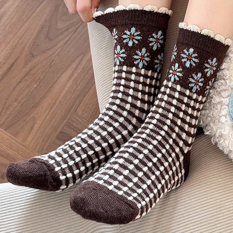 Chaussettes Chaudes À Fleurs