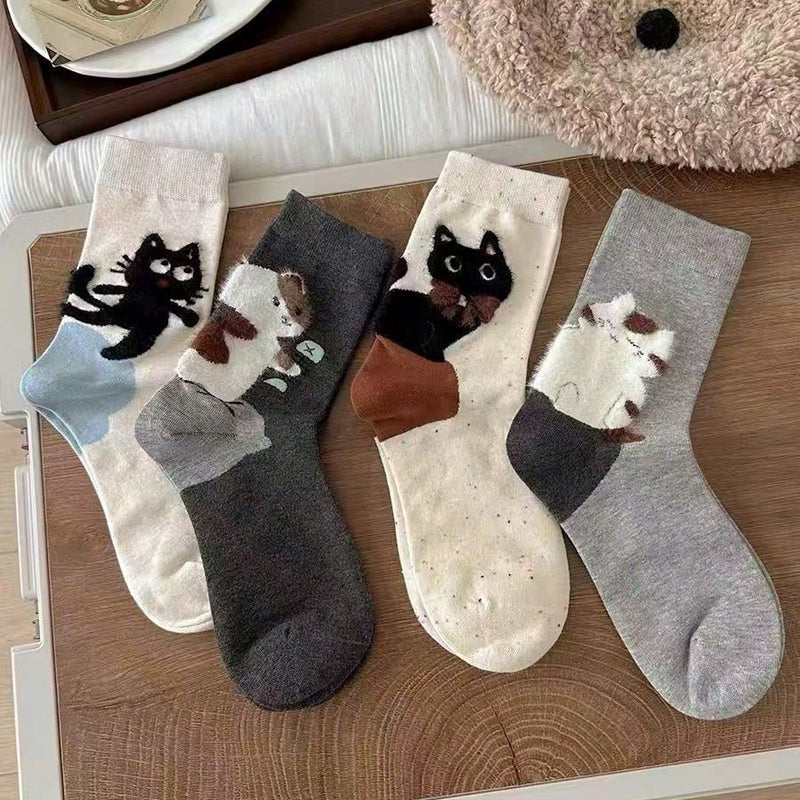 Chaussettes Décontractées À Imprimé Chat