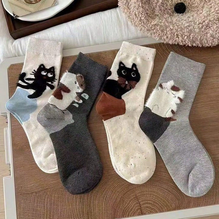 Chaussettes Décontractées À Imprimé Chat