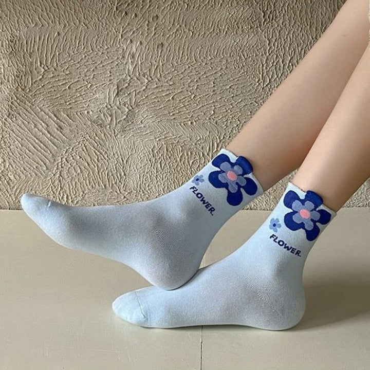Chaussettes Décontractées À Imprimé Floral