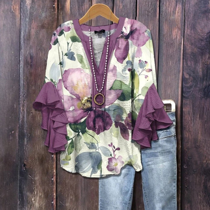 Blouse À Imprimé Floral Vintage