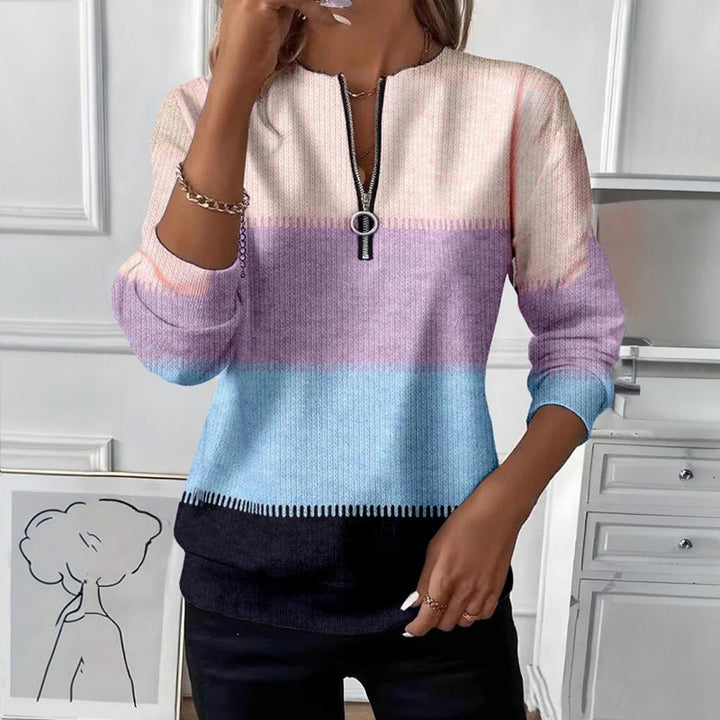 Sweat-Shirt À Blocs De Couleurs Vintage