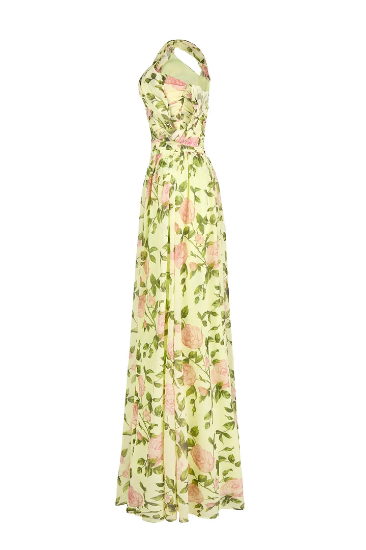 Rosalie | Robe Maxi Fleurie En Mousseline Élégante