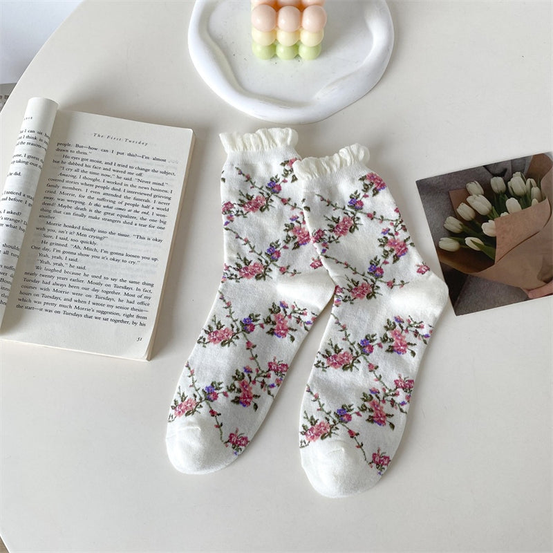 Chaussettes À Fleurs Vintage