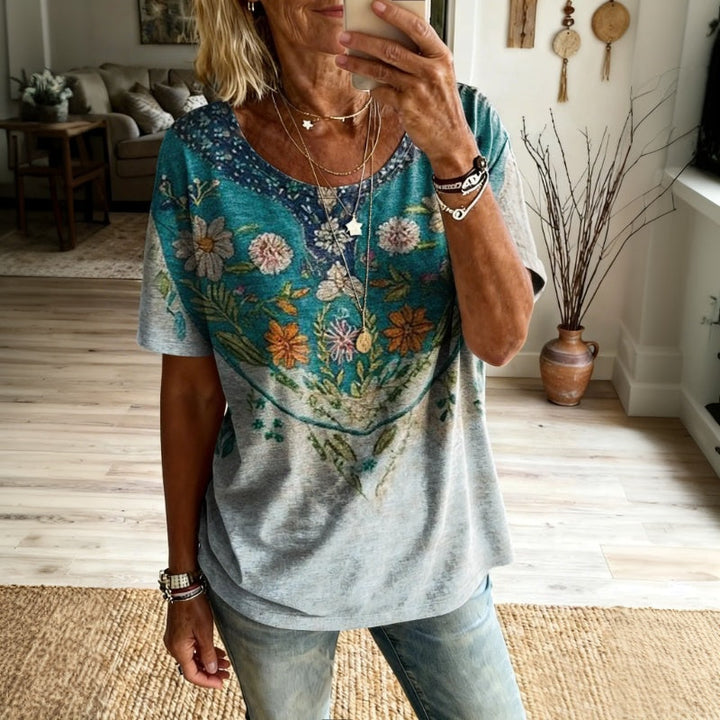 T-Shirt À Imprimé Floral Vintage