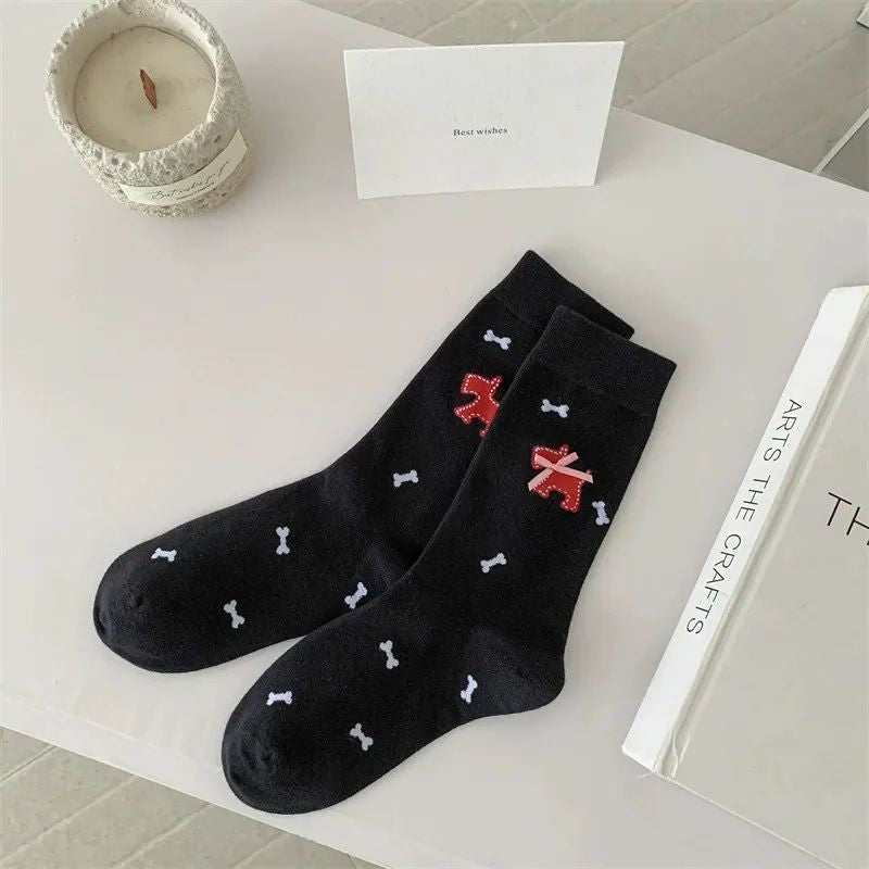 Chaussettes Décontractées À Imprimé Chiot