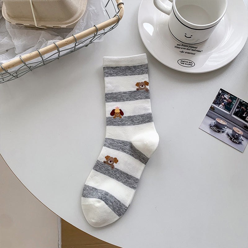 Chaussettes Décontractées À Imprimé Chiot