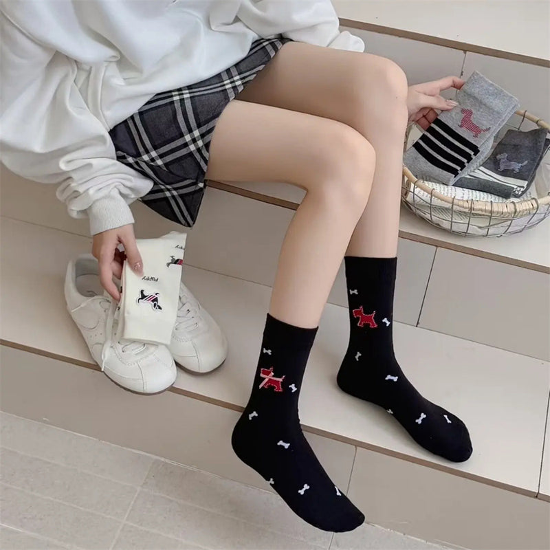 Chaussettes Décontractées À Imprimé Chiot