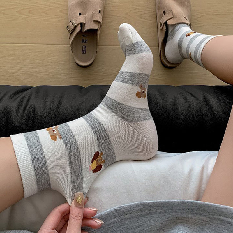 Chaussettes Décontractées À Imprimé Chiot
