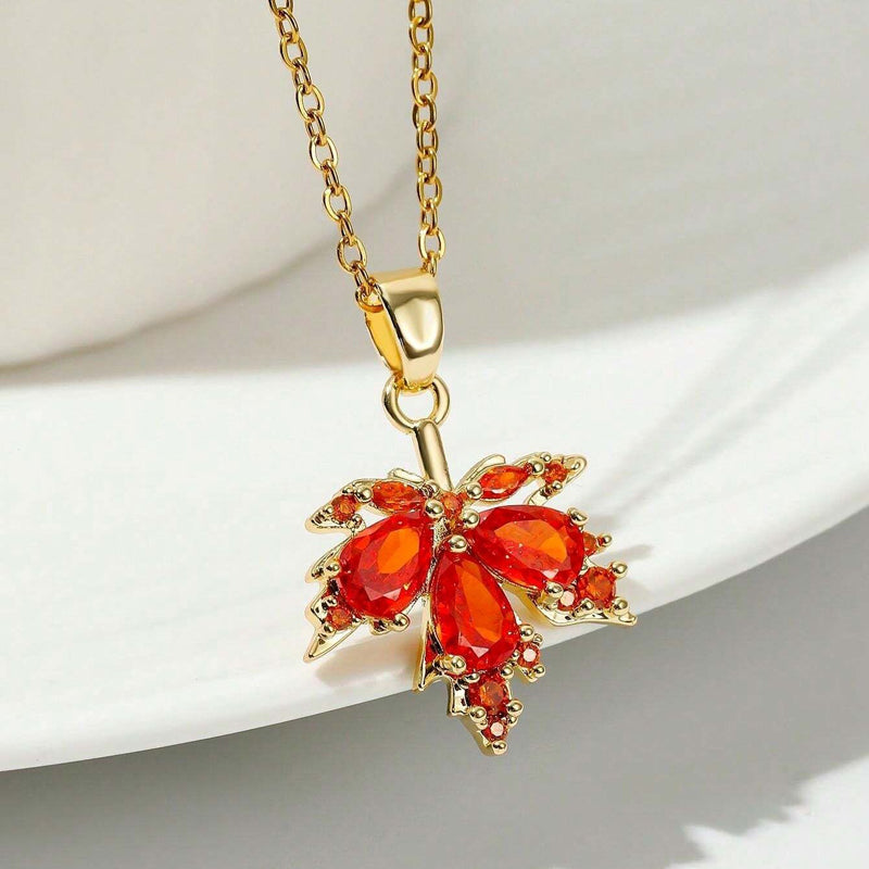 Collier Pendentif Feuille D'Érable