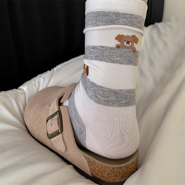 Chaussettes Décontractées À Imprimé Chiot
