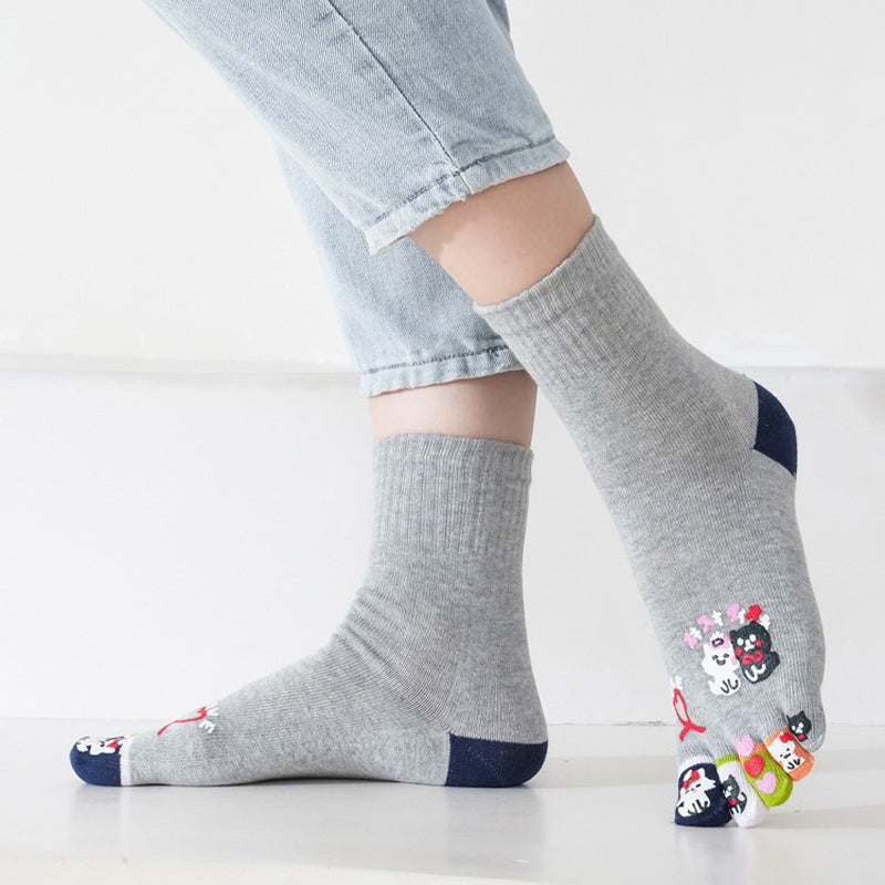 Chaussettes À Cinq Doigts De Dessin Animé