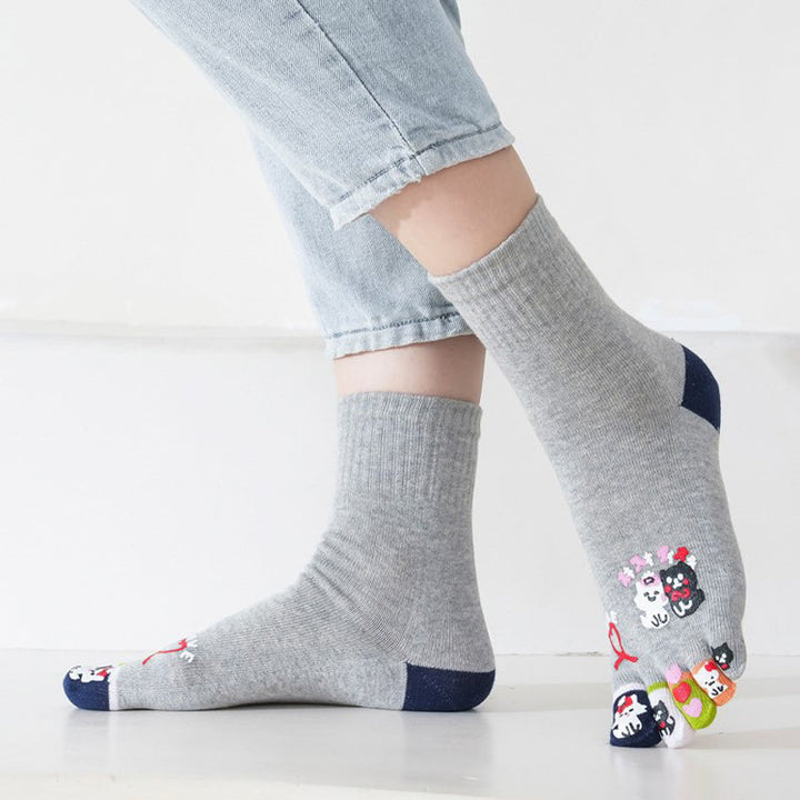 Chaussettes À Cinq Doigts De Dessin Animé