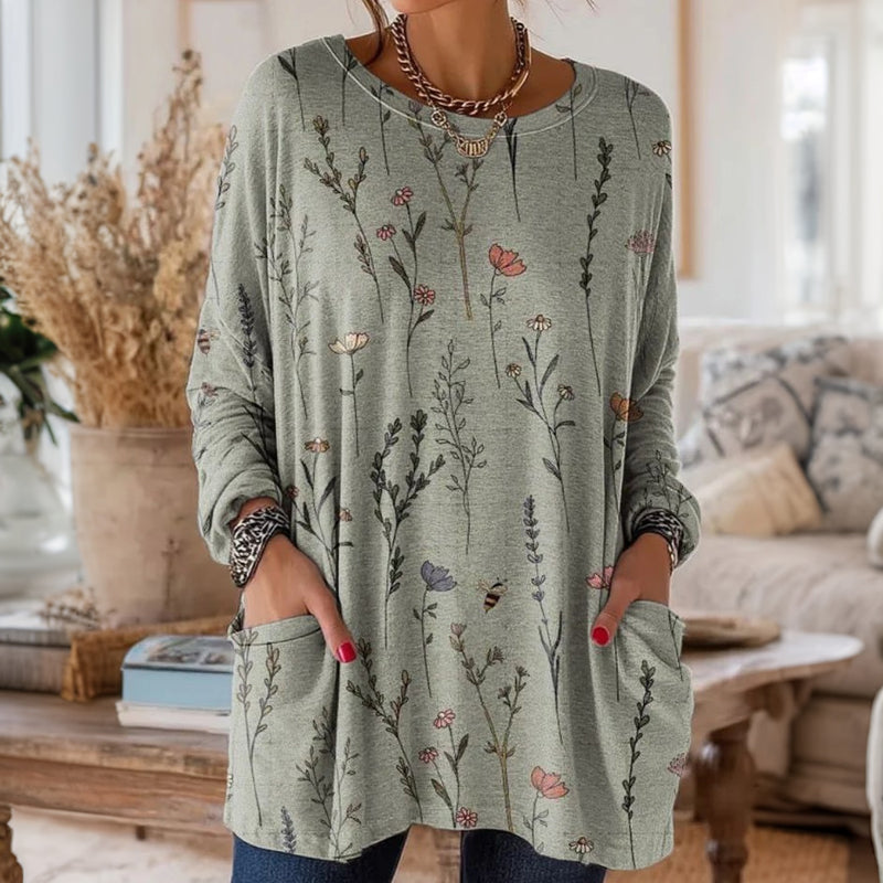 Blouse À Imprimé Floral Vintage