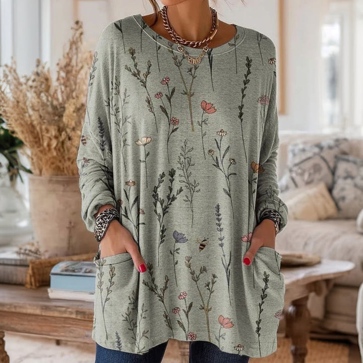 Blouse À Imprimé Floral Vintage